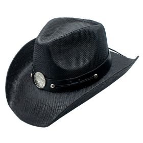 Parrandas Toyo Straw Bison Buckle Band Drifter Cowboy Hat