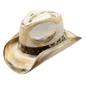 Roadrunner Toyo Straw 3.5 Inch Brim Star Cowboy Drifter Hat