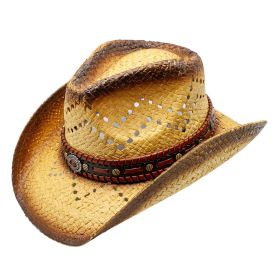 Wilbur Straw 3.5 Inch Brim Leather Band Cowboy Drifter Hat