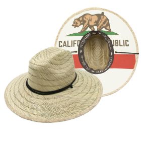 California Flag Straw Lifeguard Hat