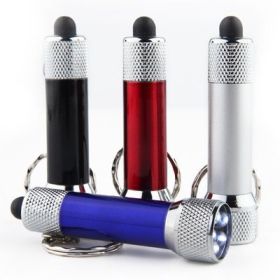 Mini Keychain Light Emergency Night Light Camping Flashlight Portable LED Torch Aluminum Keyring (Color: BLACK)