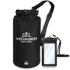 Voyager Waterproof Dry Bag for Kayaking and Water Sports (Color: BLACK, size: 10 Liter)