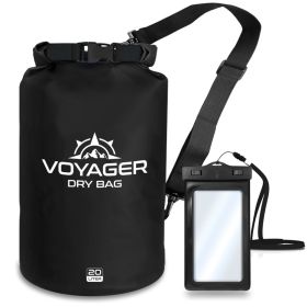 Voyager Waterproof Dry Bag for Kayaking and Water Sports (Color: BLACK, size: 20 Liter)