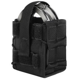 Double Handcuff Pouch, Open-Top MOLLE Tactical Handcuff Holster With Molle Belts Vest (Color: BLACK)