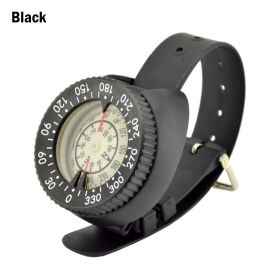 50m/164.04ft Waterproof Diving Compass; Professional Compass Wrist Outdoor Sports Survival Emergency (Color: BLACK)