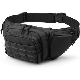 1pc Casual Waist Bag; Multifunctional Shoulder Tactical Waist Bag For Outdoor Mountaineering; Running; Cycling (Color: BLACK)