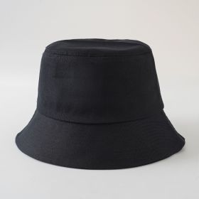 Spring and summer new fisherman hat simple solid color Korean version sun hat foldable men and women can wear basin hat (Color: BLACK)