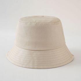Spring and summer new fisherman hat simple solid color Korean version sun hat foldable men and women can wear basin hat (Color: Khaki)