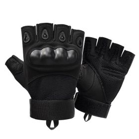 Half Finger Men's Gloves Outdoor Military Tactical Gloves Sports Shooting Hunting Airsoft Motorcycle Cycling Gloves (Color: BLACK, size: M)