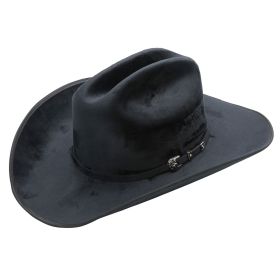 Velvet Touch Wool Felt Western Cowboy Hat (Color: BLACK)