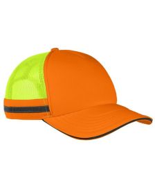 Big Accessories BA661 Safety Trucker Cap (Color: NEON ORNG/NE YLW, size: OS)