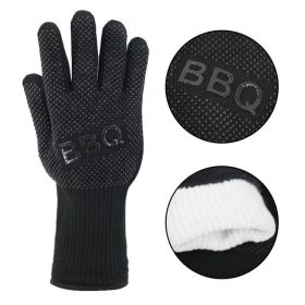 Seamless Outdoors Non- Slip BBQ Grill Gloves (Color: BLACK)
