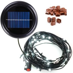 30 LEDs Solar String Light Cool White For 8 9 6rib WD Umb (Color: BLACK)